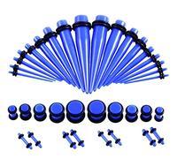 WBDWWTD Kit d'étirement de Tunnels en Acrylique 36 pièces, Boucles d'oreilles de jauge Coniques, différentes Tailles, extenseur de Tunnel d'oreille de Couleurs mélangées