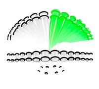 WBDWWTD Kit d'étirement de Tunnels en Acrylique 36 pièces, Boucles d'oreilles de jauge Coniques, différentes Tailles, extenseur de Tunnel d'oreille de Couleurs mélangées