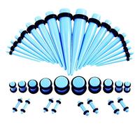WBDWWTD Kit d'étirement de Tunnels en Acrylique 36 pièces, Boucles d'oreilles de jauge Coniques, différentes Tailles, extenseur de Tunnel d'oreille de Couleurs mélangées