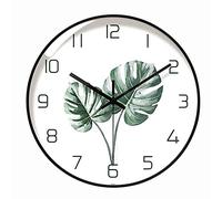 WBDWWTD Mur Monstera atmosphérique Radio contrôlé Suspendu Le Mur de métal Suspendu dans Le Monde des Montres Modernes dans l'horloge Murale de Style Nordique