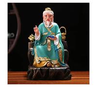 WBDWWTD Ornements Feng Shui Dieu Médecine Roi Bouddha Statue Style Chinois Bouddha Décoration de Bureau à Domicile Décor de Table Sculpté à la Main Cadeaux Chanceux (Bleu/Or) Dieu de la Fortune