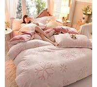 WBDWWTD Parure de lit Double Gris, Housse de Couette de Noël, King Size, Housse de Couette Double avec Drap-Housse, Parure de lit d'hiver, Flanelle Douce Chaude, Taille Double, élan, Gravure 3D