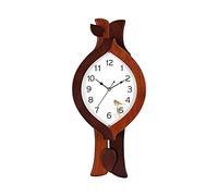 WBDWWTD Salon Création Mur Corloge Européenne en Bois Massif Moderne Swing Clock Mute Quartz Clock Horloge Mural (Marron)