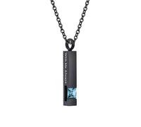 WBDWWTD TQHGHX Bijoux de crémation Cube Pierre de Naissance en Cristal pour Cendres Pendentif Urne Collier avec Mini Urne Souvenir Bijoux de Cendres commémoratives - avec Moi Toujours