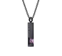 WBDWWTD TQHGHX Bijoux de crémation Cube Pierre de Naissance en Cristal pour Cendres Pendentif Urne Collier avec Mini Urne Souvenir Bijoux de Cendres commémoratives - avec Moi Toujours