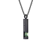 WBDWWTD TQHGHX Bijoux de crémation Cube Pierre de Naissance en Cristal pour Cendres Pendentif Urne Collier avec Mini Urne Souvenir Bijoux de Cendres commémoratives - avec Moi Toujours