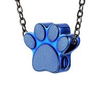 WBDWWTD TQHGHX Bijoux de crémation pour Animaux de Compagnie pour Pendentif Cendres Urnes pour Animaux de Compagnie pour Chiens/Chats Pendentif Cendres Collier d'urne d'impression de Patte