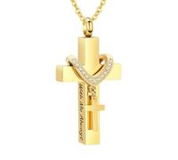 WBDWWTD TQHGHX Bijoux de crémation pour Pendentif de Cendres - Collier d'urne en Croix avec Mini urne Souvenir - Bijoux commémoratifs pour Cendres - avec Moi Toujours