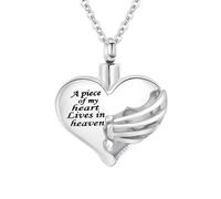 WBDWWTD TQHGHX Collier avec Pendentif en Forme d'urne de crémation en Forme de cœur pour Cendres humaines, Souvenirs commémoratifs, Bijoux commémoratifs pour Un être Cher - Un Morceau de Mon cœur