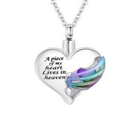 WBDWWTD TQHGHX Collier avec Pendentif en Forme d'urne de crémation en Forme de cœur pour Cendres humaines, Souvenirs commémoratifs, Bijoux commémoratifs pour Un être Cher - Un Morceau de Mon cœur