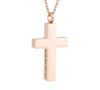 WBDWWTD TQHGHX Collier Croix de crémation pour Cendres Pendentif Urne en Acier Inoxydable avec Mini Porte-Cendres Souvenir Bijoux Commémoratifs - avec Moi Toujours
