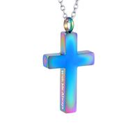 WBDWWTD TQHGHX Collier Croix de crémation pour Cendres Pendentif Urne en Acier Inoxydable avec Mini Porte-Cendres Souvenir Bijoux Commémoratifs - avec Moi Toujours
