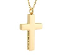 WBDWWTD TQHGHX Collier Croix de crémation pour Cendres Pendentif Urne en Acier Inoxydable avec Mini Porte-Cendres Souvenir Bijoux Commémoratifs - avec Moi Toujours