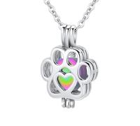 WBDWWTD TQHGHX Personnaliser Les Bijoux de crémation - Collier d'urne pour Animaux de Compagnie pour Chien/Chat Patte urne Collier de Cendres pour Femmes Hommes Mini Cercle Flacon Pendentif de