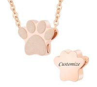 WBDWWTD TQHGHX Personnaliser Les Colliers d'urne - Bijoux de crémation pour Animaux de Compagnie pour Pendentif de Cendres Urnes pour Animaux de Compagnie pour Chiens/Chats Pendentif de Cendres