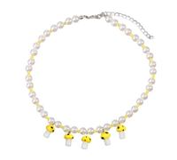 WBDWWTD TQHGM Accessoire Champignon pour Femme, Bohême Multicolore Perles Mixtes Mignon Dessin Animé Graine De Champignon Perles Bijoux Doux, Tour De Cou Champignon
