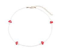 WBDWWTD TQHGM Accessoire Champignon pour Femme, Bohême Multicolore Perles Mixtes Mignon Dessin Animé Graine De Champignon Perles Bijoux Doux, Tour De Cou Champignon