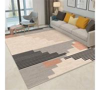 WBDYMX Tapis Carré Ado Garcon de Chaise Bureau Gris. Moquette Acoustique 100x120CM Noir et Beige à Rayures. Coussin Sol Enfant Protection