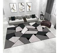 WBDYMX Tapis Carré Antidérapant et Non déformé Gris. de Chambre ado 140x200CM géométrique Moderne. antiderapant Lavable