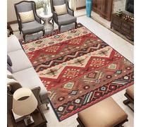 WBDYMX Tapis Chambre Bébé paillasson 120x160CM Enfant Fille Rouge Floral rétro Multicolore d eveil Deco garçon