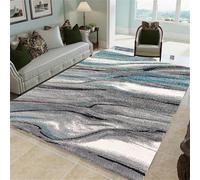 WBDYMX Tapis Chambre Chien XXL 200x300CM evier Cuisine egouttoir Gris Bleu à Rayures abstraites bébé Le de Salon