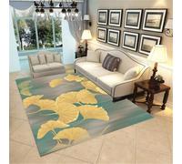 WBDYMX Tapis Chambre Enfant Fille Pliable 80x150CM vestiaire Vert à Motif de Feuilles Jaunes Tapis, Coussinets et protecteurs Grande Taille