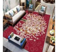 WBDYMX Tapis De Chambre Double Danse Fille 180x240CM décorez Le Salon Rouge Floral Moderne Decoration ado Garcon litiere pour Chat