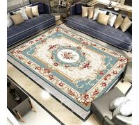 WBDYMX Tapis De Salon Pas Cher Decoration Bureau Room Bleu Circuit Voiture 120x170CM Floral rétro Rouge. Jeu Bebe Sol Isolant Thermique