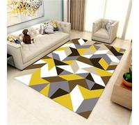 WBDYMX Tapis Insonorisation Descente de lit Chambre Adulte 180x200CM deveil bébé Fille Jaune géométrique Multicolore Gris geant d’entrée