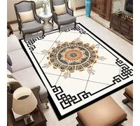 WBDYMX Tapis Moquette Salon Chambre Bebe Fille Sol 60x90CM Rugs Beige rétro Multicolore Noir d Eau d'eveil