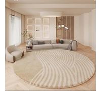 Wbeian Grand tapis rond et moelleux pour salon, moderne, à poils denses, ne perd pas ses poils, chambre à coucher, chambre d'enfant, tapis de sol absorbant l'eau, diamètre 180 cm