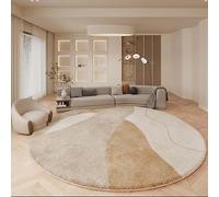 Wbeian Grand tapis rond et moelleux pour salon, moderne, à poils denses, ne perd pas ses poils, chambre à coucher, chambre d'enfant, tapis de sol absorbant l'eau, diamètre 160 cm
