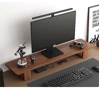 Wbeian Support de moniteur en bois vintage ergonomique pour PC, ordinateur portable, écran TV, maison ou bureau, étagère de rangement, 60 x 20 x 12 cm