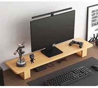 Wbeian Support de moniteur en bois vintage, support ergonomique confortable surélevé pour PC, ordinateur portable, ordinateur, écran TV, étagère organisatrice de rangement de bureau à domicile ou au