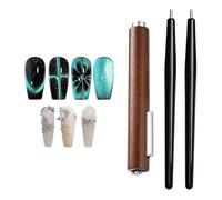 Wbgraceful Lot de stylos magnétiques 3 en 1 œil de chat pour vernis à ongles gel - Ventouse puissante - Aimant carré rond ou divers effets œil de chat dans les salons de manucure.
