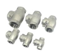 WBHFOIKNMS 1pc 1/2" 1" 3/4" 1-1/4" 1-1/2" 2" Horizontal Non-return Valve 304 Stainless Steel Swing Check Valve One Way BSP Female Thread(1-1/2") WBHFOIKNMS