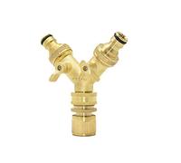 WBHFOIKNMS Pipe Fittings Brass 3/4" Threaded Y Irrigation Valve Manifold 5/8" Copper 2-Way Garden Faucet Quick Connector 1 Set (Color : D) WBHFOIKNMS