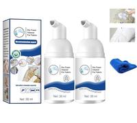 Wbietu Lot de 2 nettoyants en mousse sèche pour vêtements, spray de nettoyage à sec multi-usages, sans rinçage pour vêtements