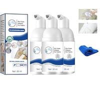 Wbietu Lot de 3 nettoyants en mousse sèche pour vêtements, spray de nettoyage à sec multi-usages, agent de nettoyage à sec pour vêtements
