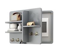 WBJGUOD Cache-boîte à fusibles intérieur avec Crochets, Panneau électrique en Bois Massif et étagère pour disjoncteurs pour Couloir d'entrée, dissimule Les Fissures