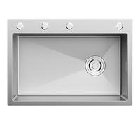 WBJGUOD Évier de Cuisine en Acier Inoxydable avec Panier d'égouttage, Distributeur de Savon, Ensemble de Drainage et Lave-Tasses (68 * 45 cm - 3)