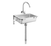 WBJGUOD Lavabo Mural rectangulaire en Acier Inoxydable avec Tuyau de vidange, Filtre, Robinet et vis (36 x 25 cm / 14,2 x 9,8 po)