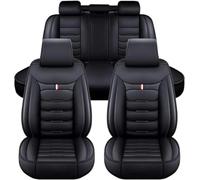 WBLDP-SDGT Housse Siège Voiture pour V-W Golf Mk3 Mk4 Mk5 Mk6 Mk7, 5 Pièces Ensemble Complet de Protecteurs de Siège Auto en Cuir Imperméable,A/Black