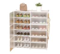 WBLING Étagère à Chaussures 1x4, Meuble de Rangement Portable en Plastique cubique pour entrée, Chambre ou Couloir, Conception modulaire Extensible avec séparateurs Amovibles, Noir