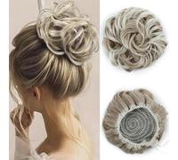WBLSPA Chignon Cheveux en désordre pièce de Cheveux élastique Cordon chouchous chignons bouclés Extension de Cheveux synthétiques pour Les Femmes Use-27T613 Quotidienne
