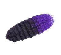 WBLSPA Crochet Cheveux Afro Culs Profond Synthétique Afro Boucles Crochet Tresse Ombre Tressage Extensions de Cheveux pour Femmes-1B-Violet-30 pouces-75 cm-6 pièces/lot