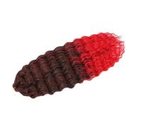 WBLSPA Crochet Cheveux Afro Culs Profond Synthétique Afro Boucles Crochet Tresse Ombre Tressage Extensions de Cheveux pour Femmes-1B-Rouge-30 pouces-75 cm-9 pièces/lot
