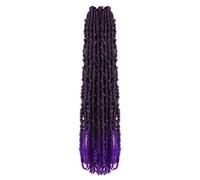 WBLSPA Crochet Déesse Tresses Pré-Boucle en Détresse Doux Locs Crochet Dreadlocks Extension de Cheveux Synthétiques - T1B/Violet - 14 Pouces - 9Pcs/Lot