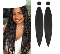 WBLSPA Extensions de Cheveux Jumbo Braids Texture de Cheveux tressés pré-étirés Afro Cheveux synthétiques Ensemble d'eau Chaude 12/16/26/30/36 Pouces-#4-20 pouces-CHINE-10 pièces/lot