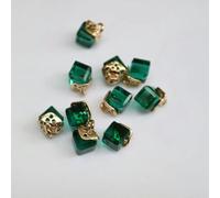 WBLSPA Lot de 10 Boutons en Cristal Strass 12 Couleurs pour vêtements, Accessoires de Bijoux décoratifs, pendentifs, 10 pièces, Vert Paon